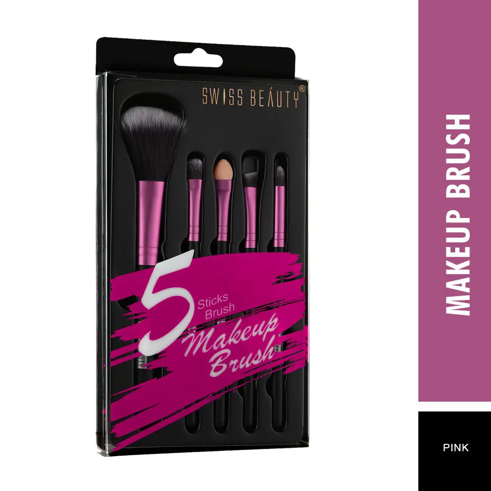 Swiss Beauty Makeup Brushes Set of 5 Pink