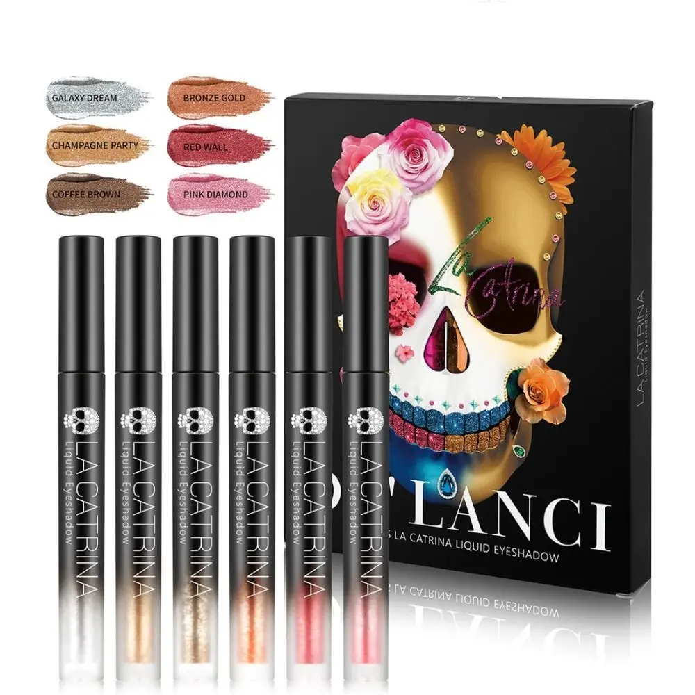 DE'LANCI 6 Color LA CATRINA Glitter & Glow Liquid Eyeshadow Set