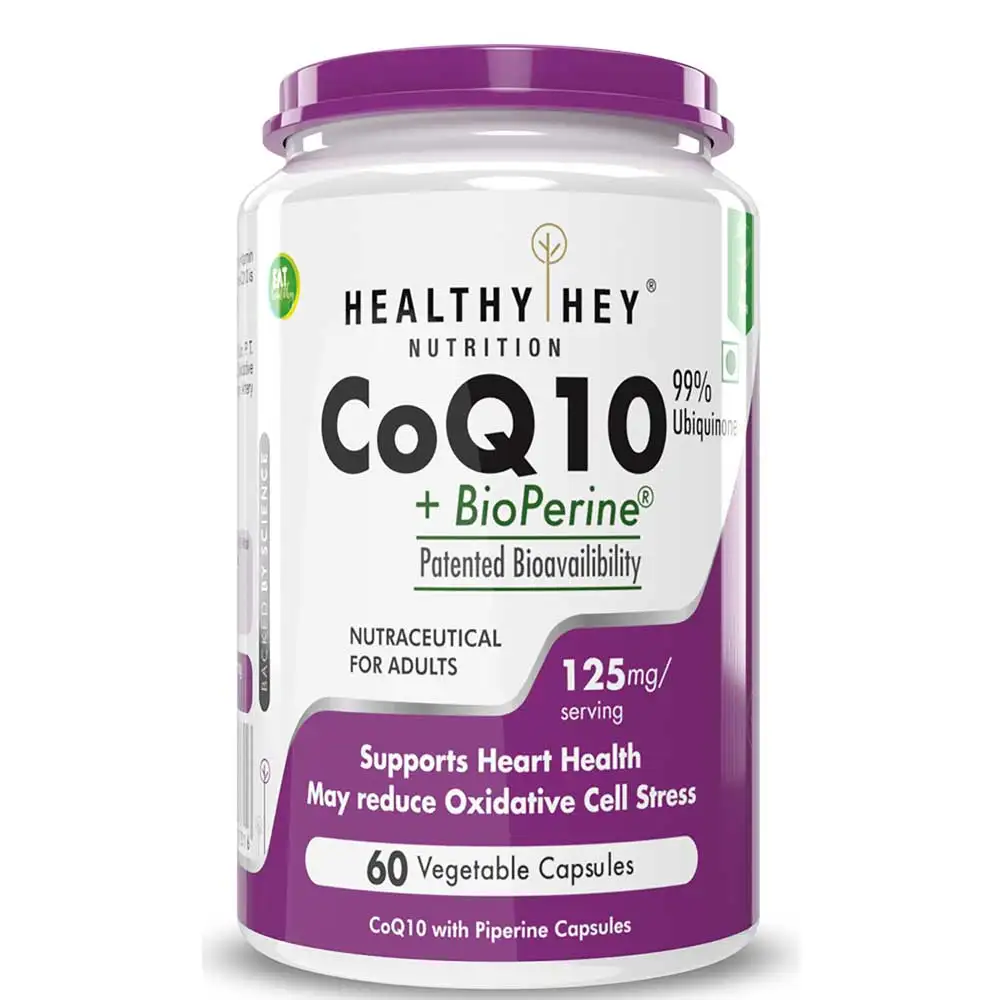 HealthyHey Nutrition CoQ10 with Bioperine 125mg,  60 capsules