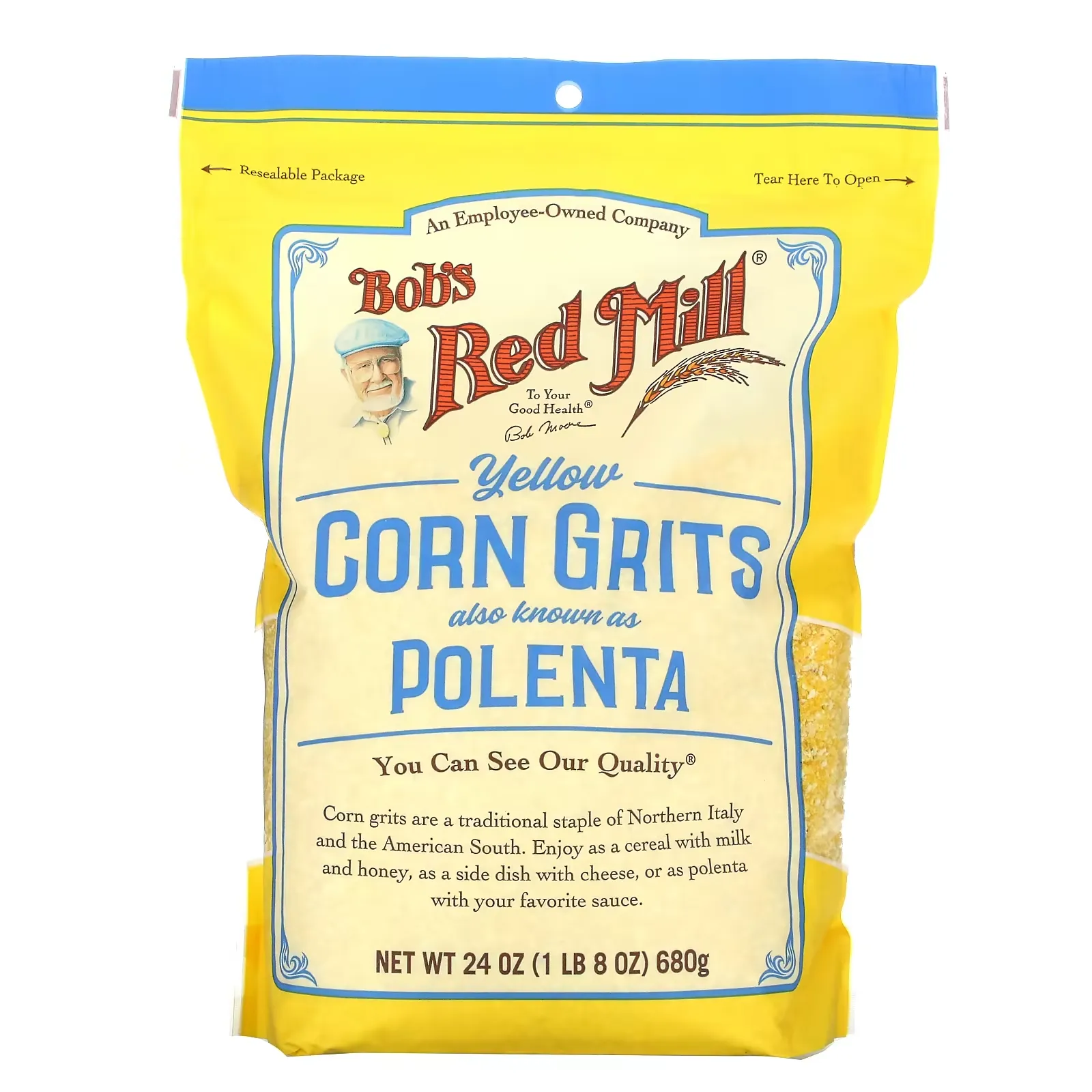 Yellow Corn Grits, 24 oz (680 g)