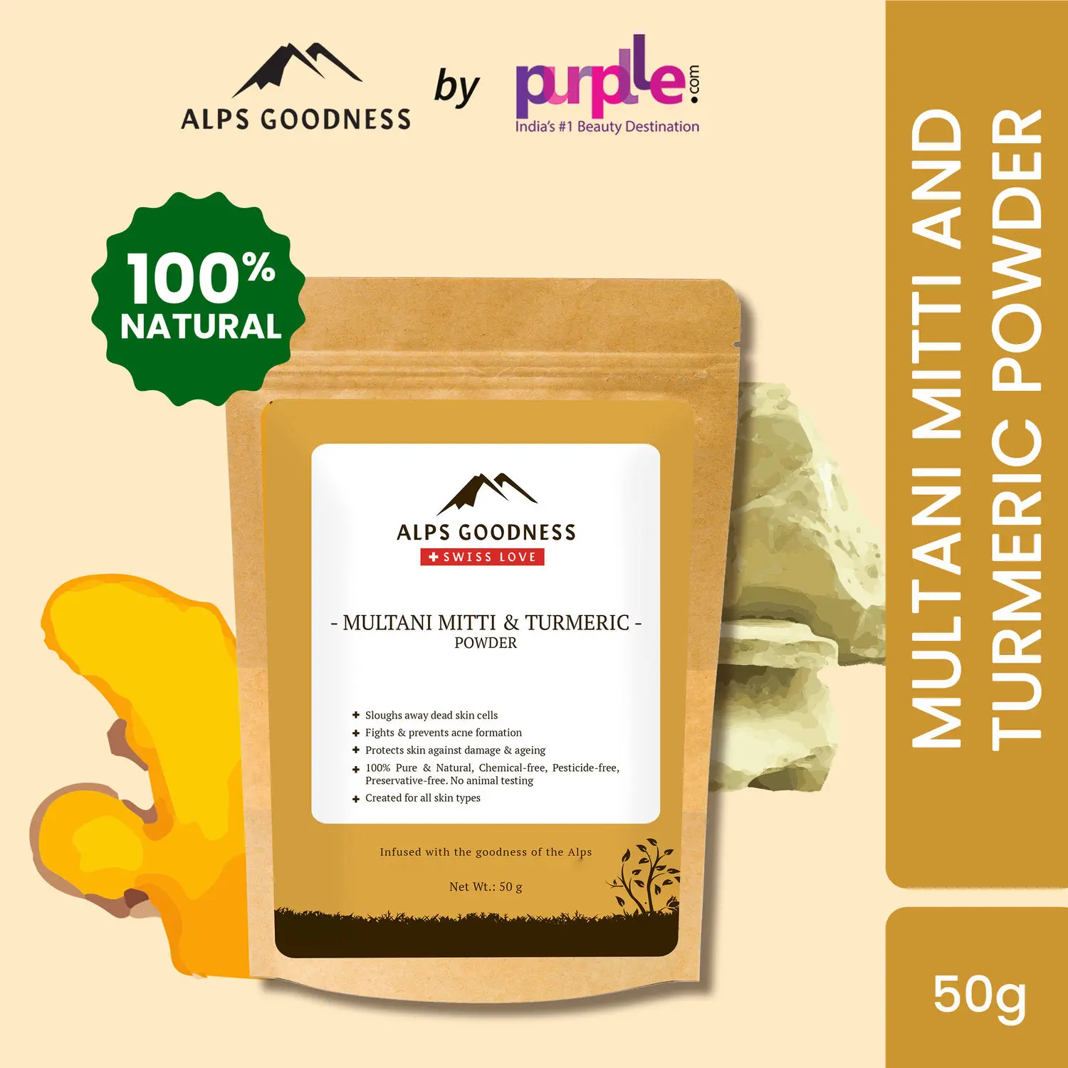 Alps Goodness Multani Mitti & Turmeric Powder (50 gm)