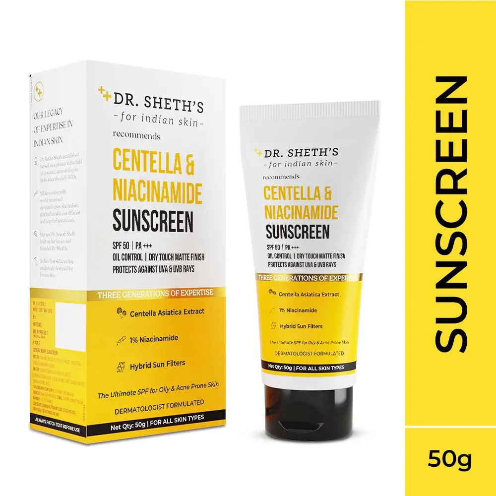 Dr. Shetha's Centella & Niacinamide Oil  Control Sunscreen - 50g