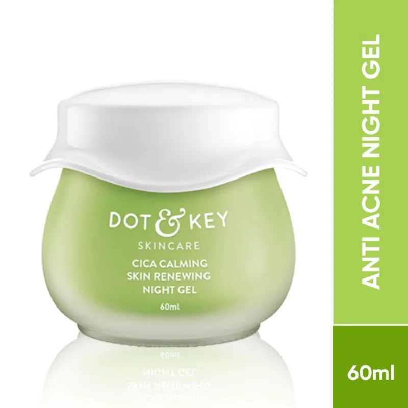 Dot & Key Cica Niacinamide Night Gel with Tea Tree Oil, Fights Dark Spots & Acne for All Skin