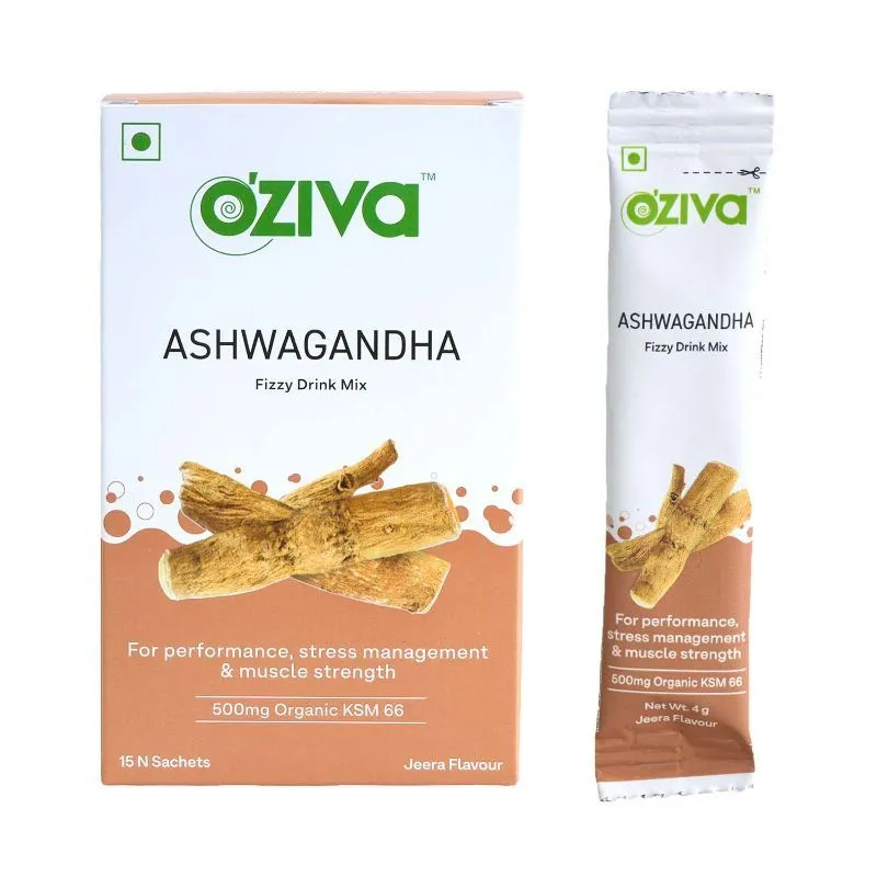 Oziva Ashwagandha Fizzy Drink For Stress Management - Jeera Flavour