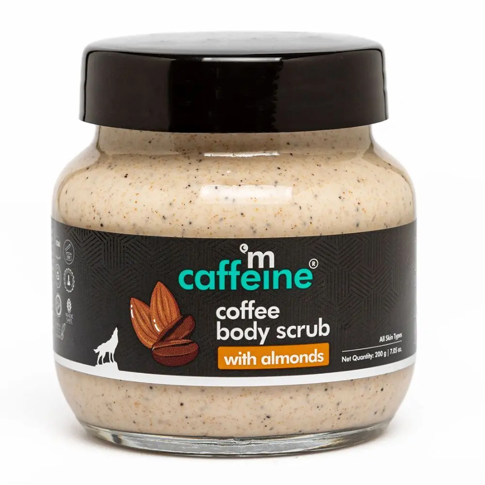 mCaffeine Coffee & Almond Body Scrub| Removes Dry & Dead Skin | Mildly Exfoliating Scrub | Rich Almond Coffee Aroma - 200 gm