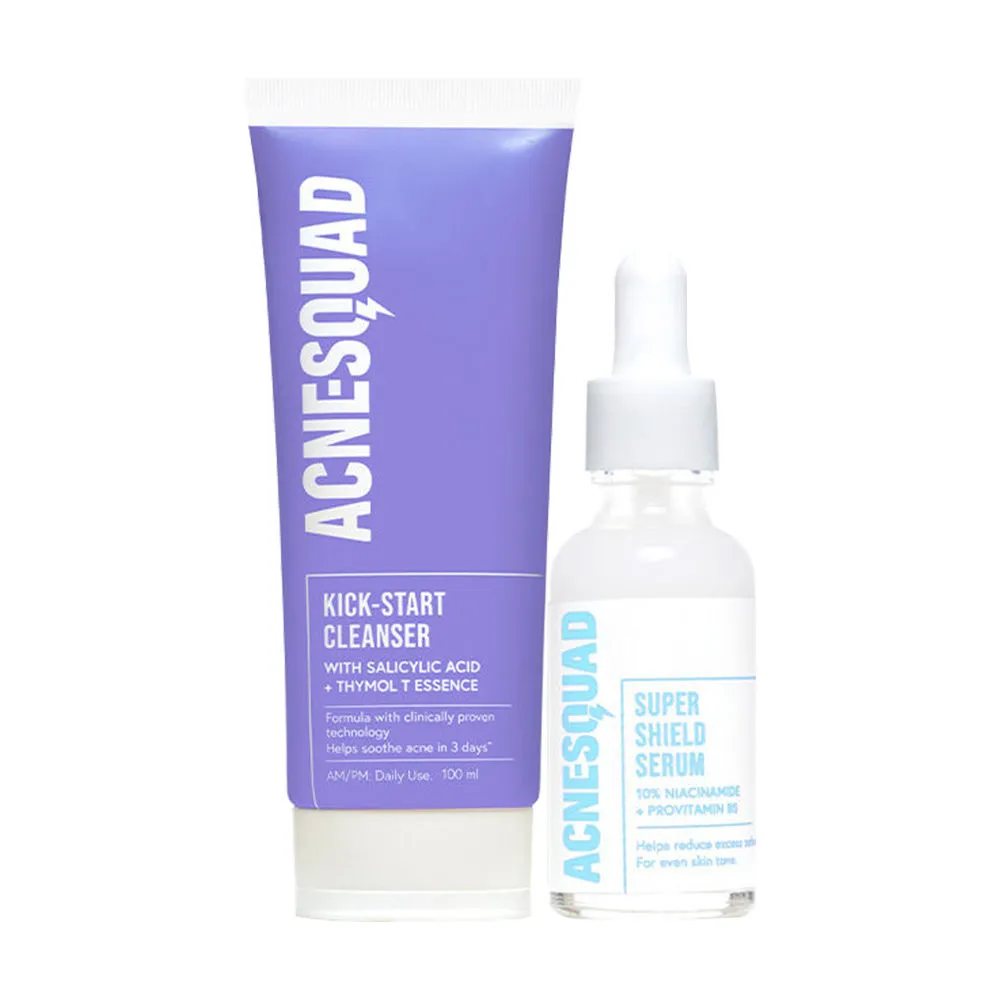 Acne Squad Salicylic Acid Cleanser & 10% Niacinamide Serum Combo