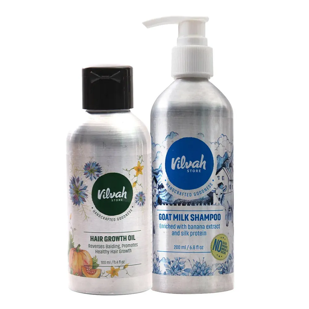 VILVAH Hair Growth Oil & Goatmilk Shampoo Combo Pack