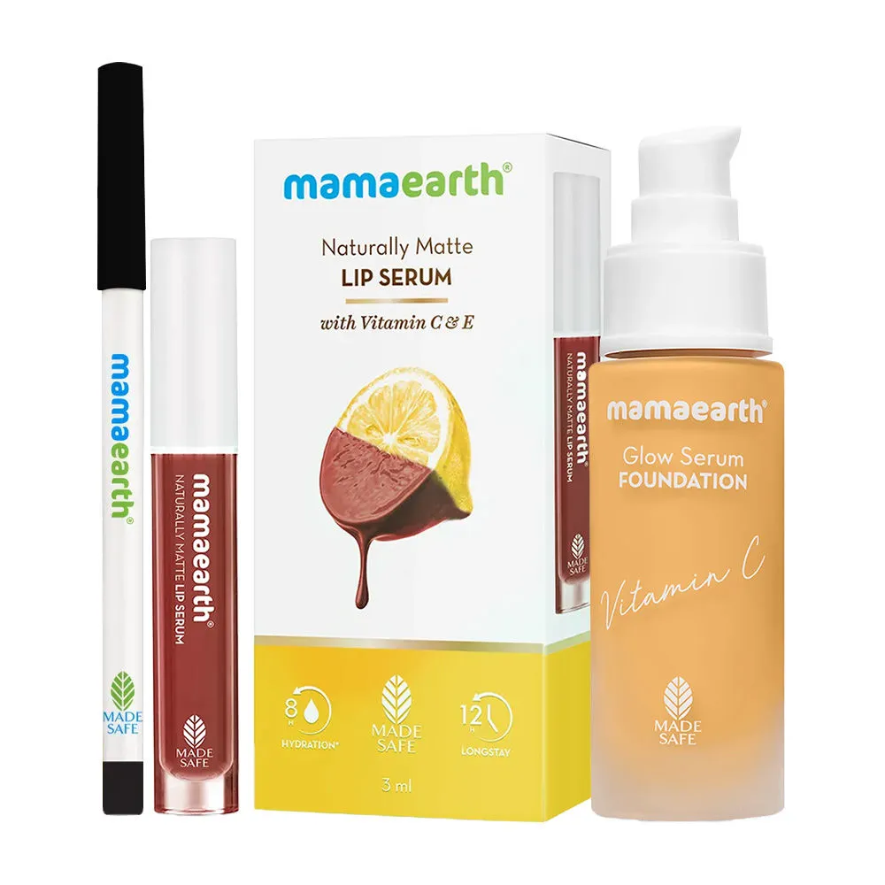 Mamaearth Lip Serum + Kajal + Foundation