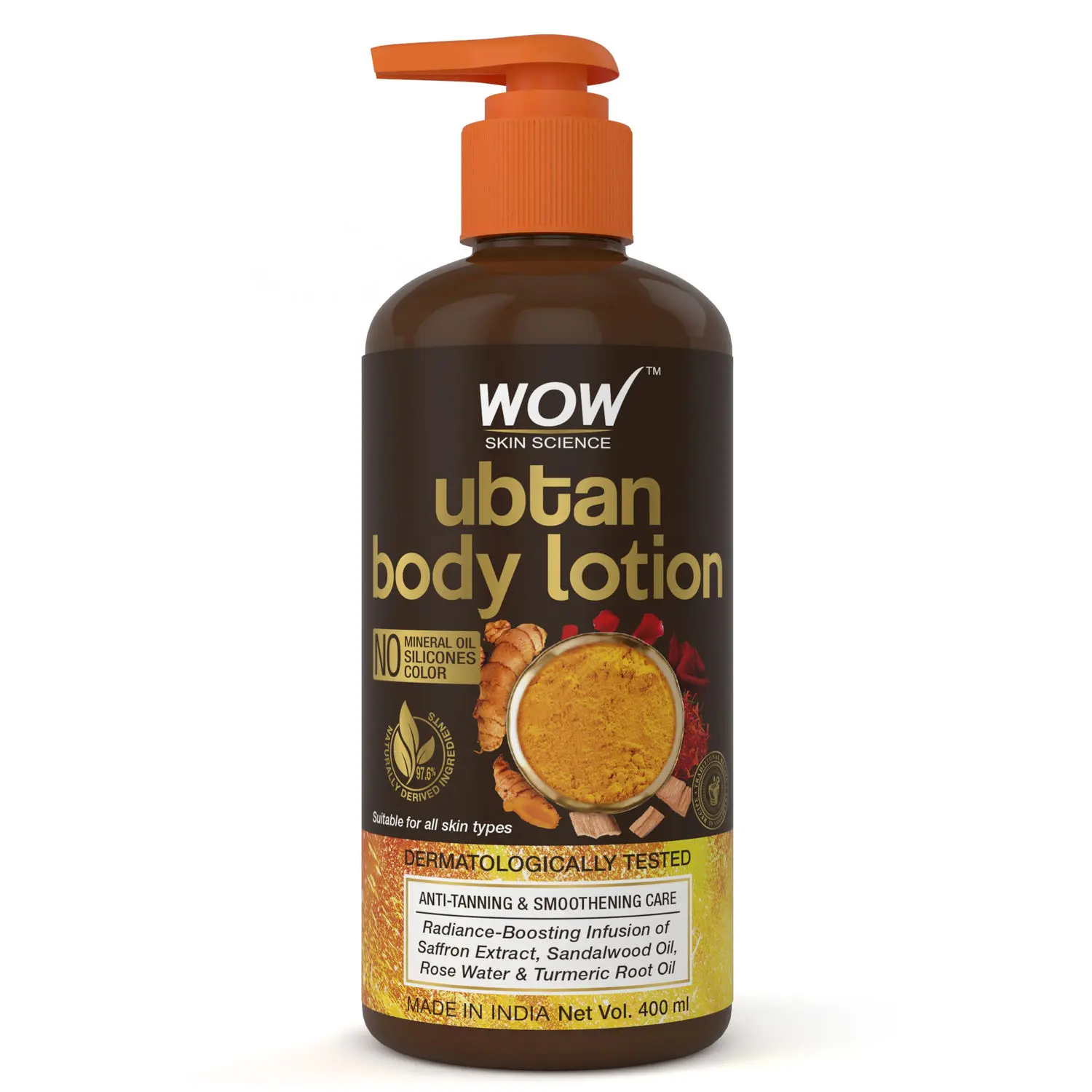 WOW Skin Science Ubtan Body Lotion For Medium Hydration - Dull & Dry Skin - 400 ml