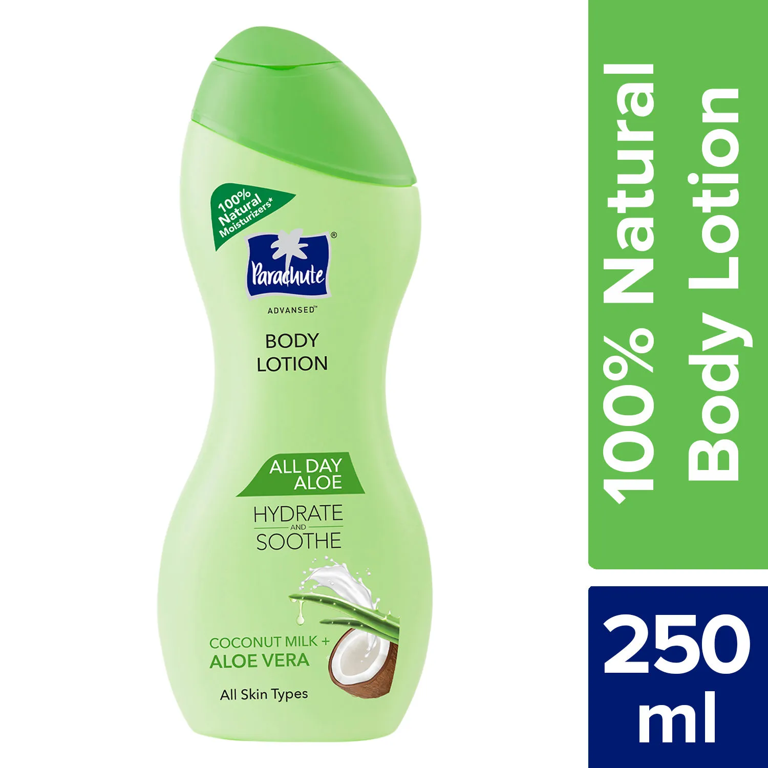 Parachute Advansed All Day Aloe Body Lotion For Women & Men - 100% Natural, 72h Moisturisation