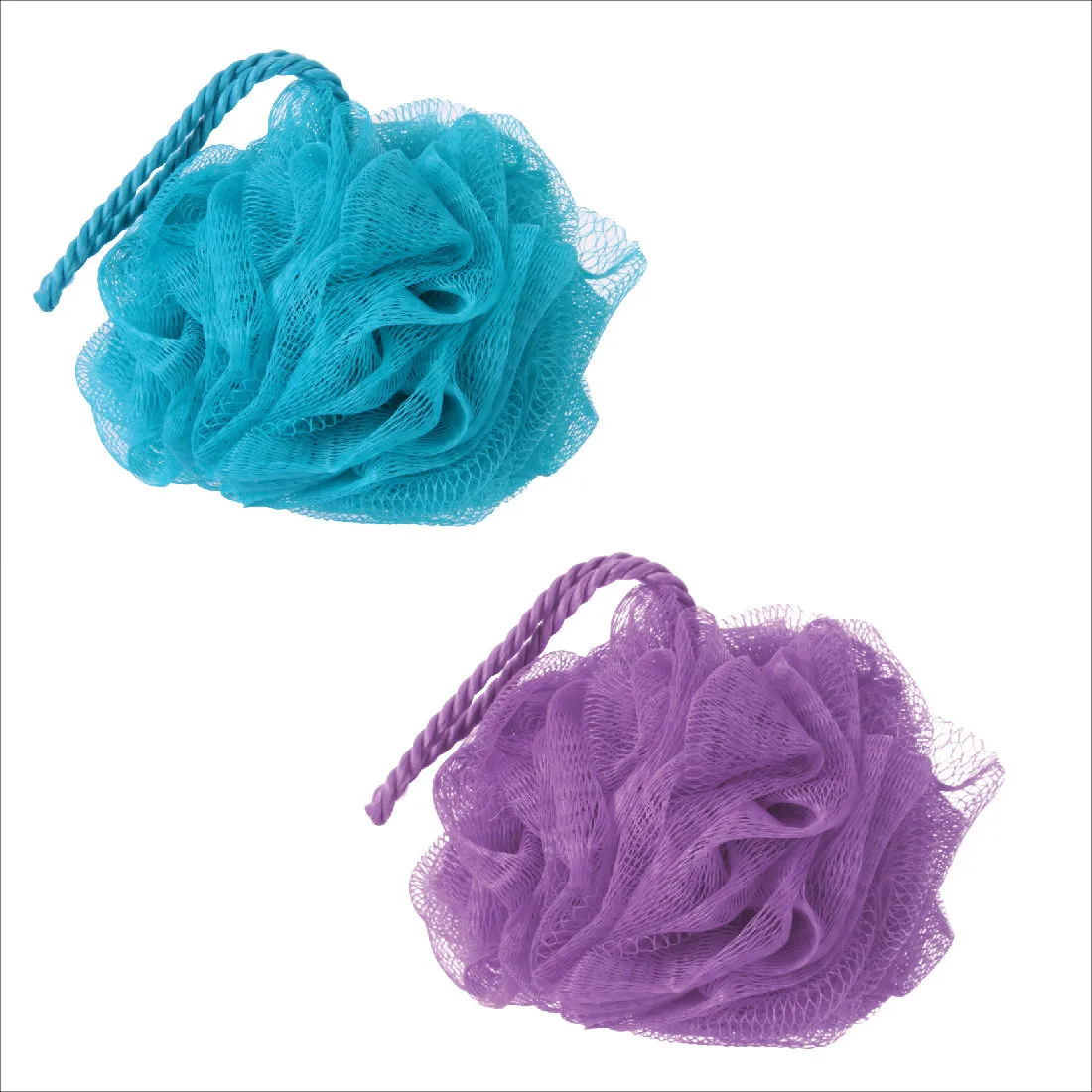 GUBB Lux Bath Sponge Loofah - Soft & Fluffy With Multiple Layers of Fibrous Matrix 2 Lilac & Arctic