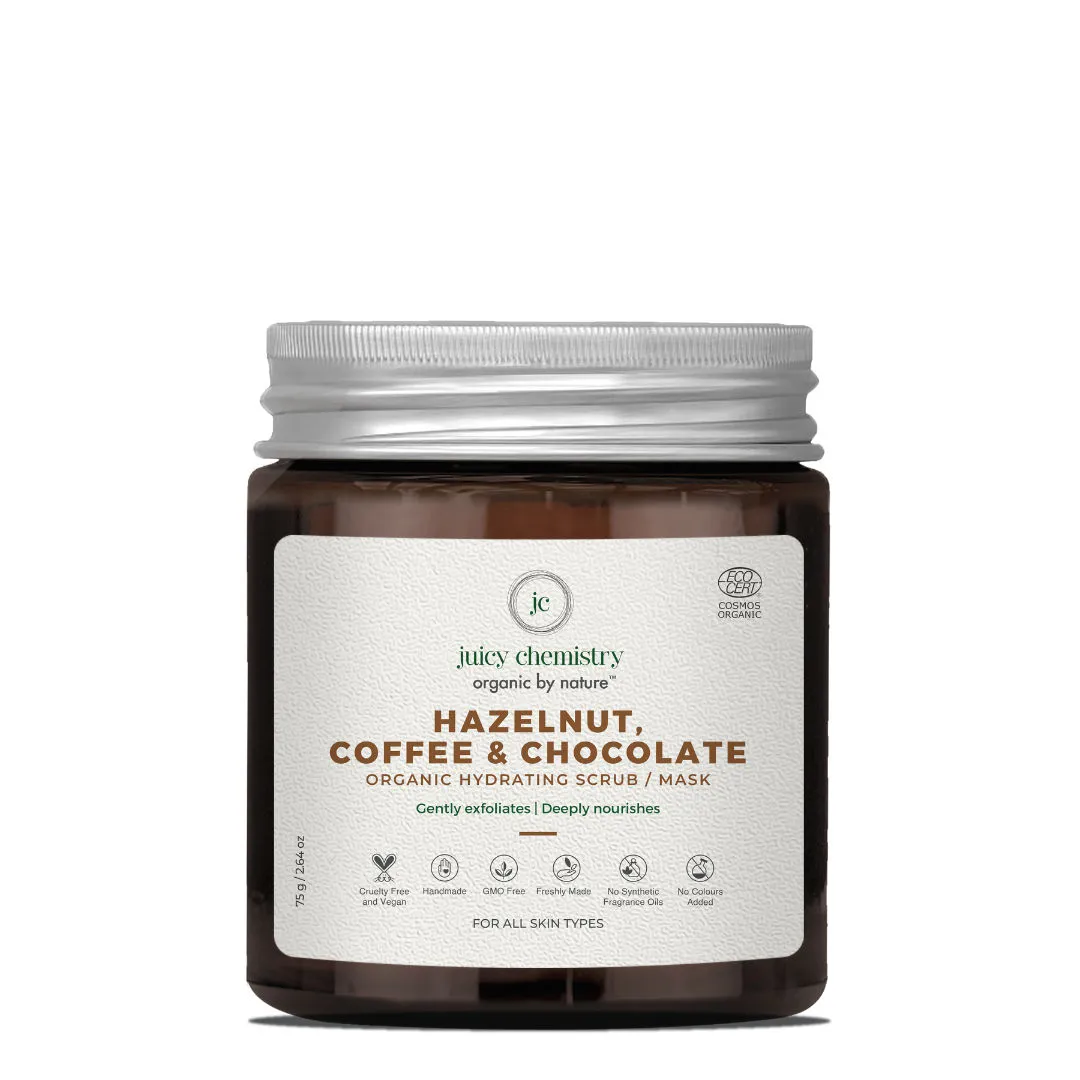 Juicy Chemistry Hazelnut, Coffee & chocoalate-Organic Hydrating Face Scrub