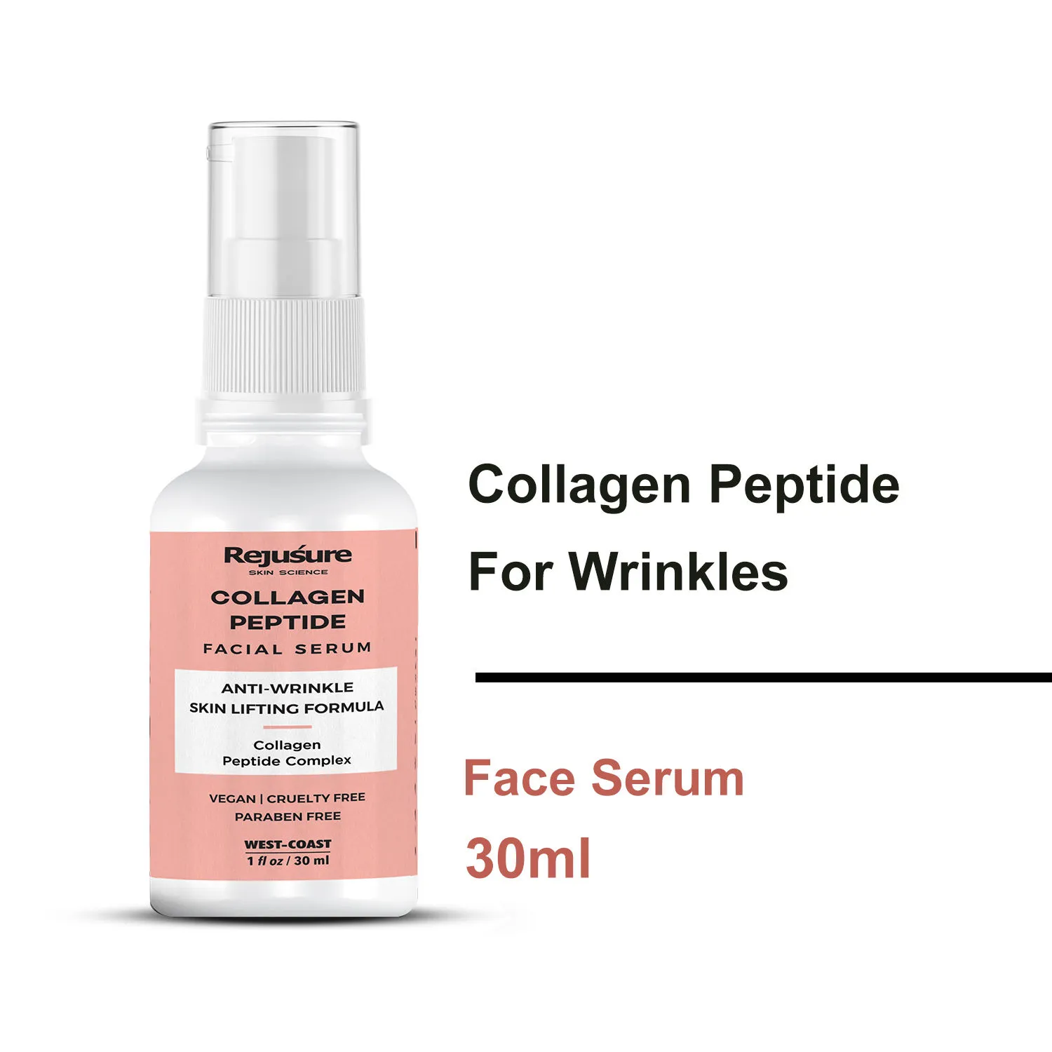 Rejusure Collagen Peptide Face Serum for Enhance Skin Elasticity, Anti Wrinkles, Anti-aging