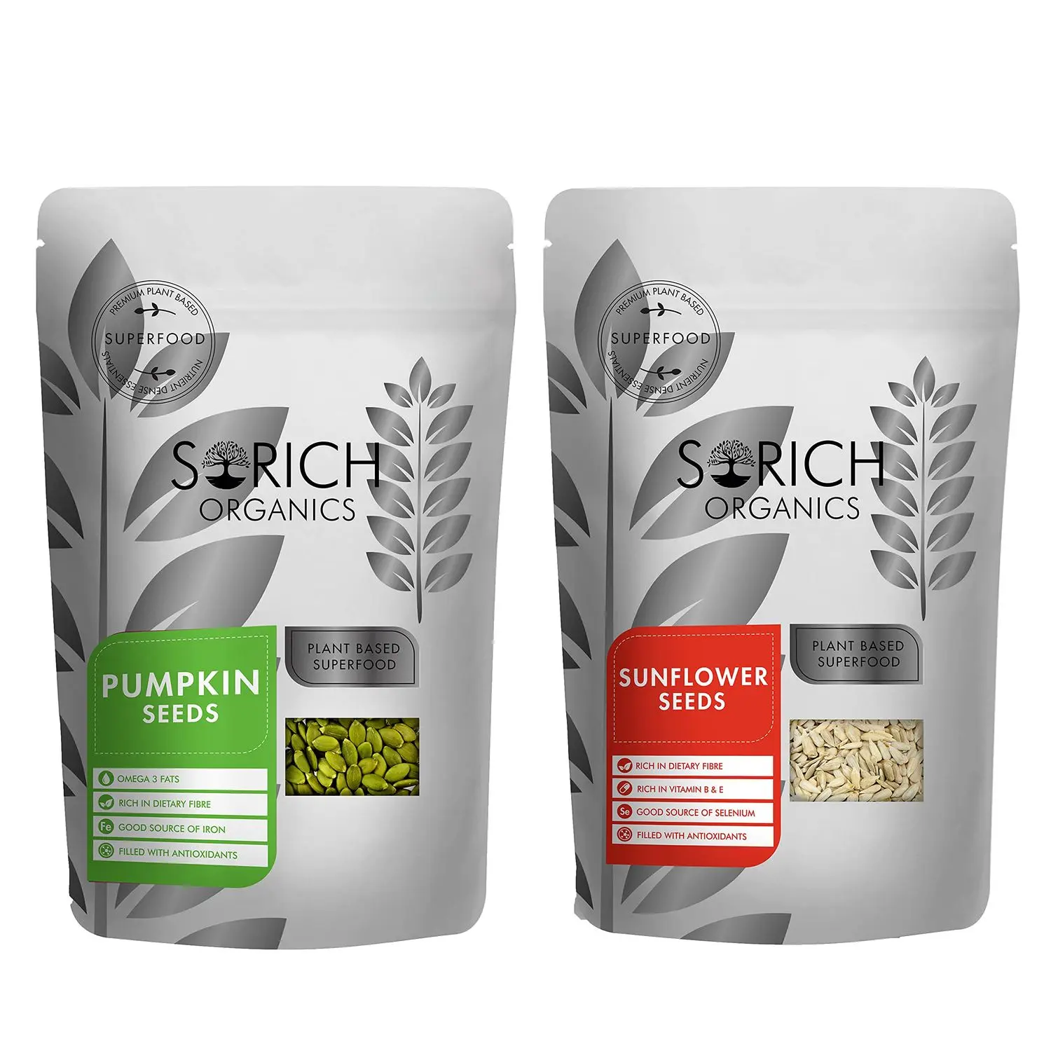 Sorich Organics Pumpkin and Sunflower Seeds -400 g (2 x 200 g)