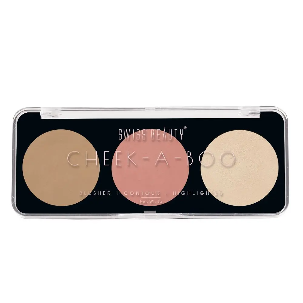 Swiss Beauty Cheek-A-Boo 3 In One Blusher|Contour|Highlighter 02