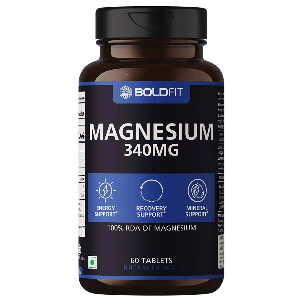 Boldfit Magnesium 340 mg,  Unflavoured  60 tablet(s)