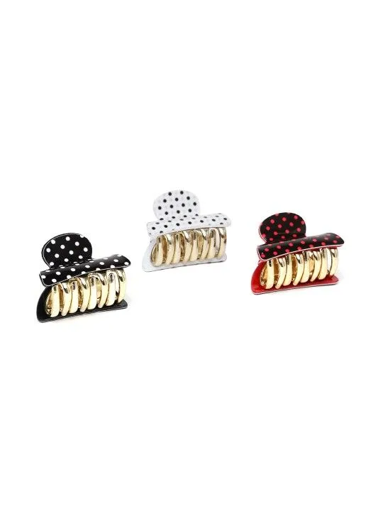 Toniq Set Of 3 Polka Dot Print Hair Grasps