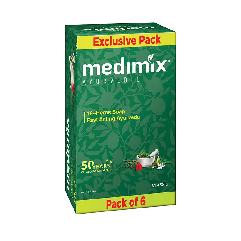 Medimix Ayurvedic Classic 18 Herbs Fast Acting Soap - Pack Of 6