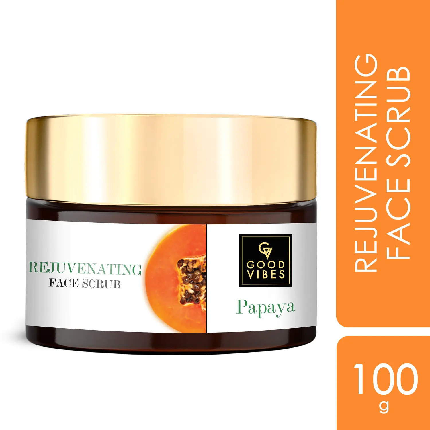 Good Vibes Papaya Rejuvenating Face Scrub | Cleansing Moisturizing | With Almond Oil | No Parabens No Sulphates No Mineral Oil (100 g)