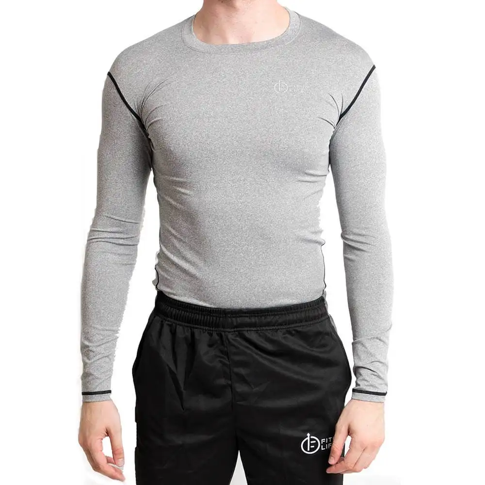 Fitup Life Gym Wear Men Compression Full Sleeve,  Grey  XL