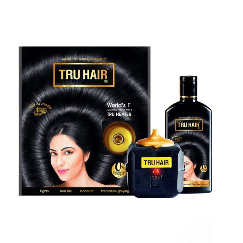 TRU HAIR Oil + Free Oil Heater For Hair Fall Control, Dandruff & Premature Greying