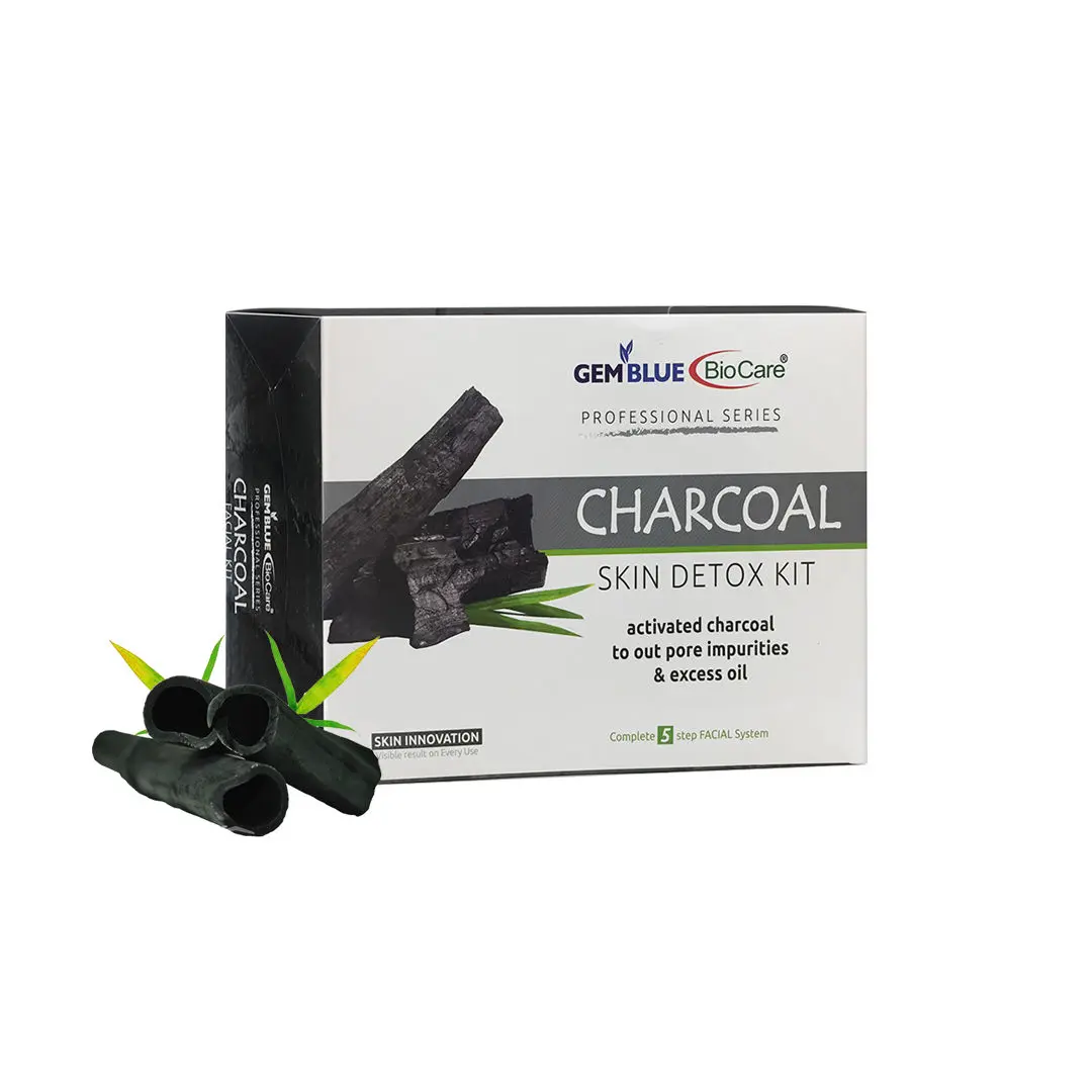 Gemblue Biocare Charcoal Skin Detox Kit for Out Pore Impurities & Excess Oil, 400gm