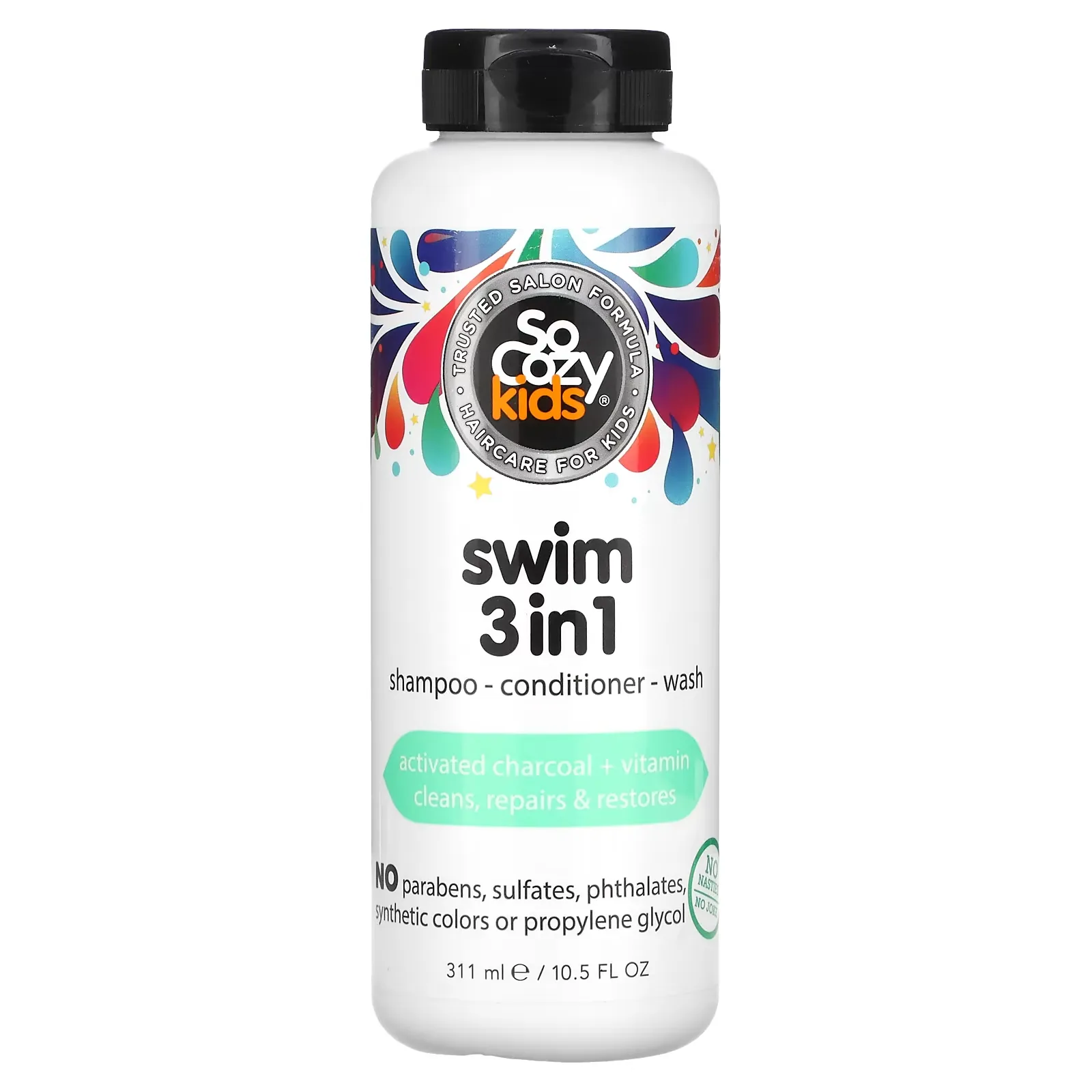 Kids, Swim 3 in 1, Shampoo - Conditioner - Wash, 10.5 fl oz (311 ml)