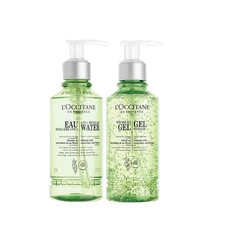 L'Occitane Double Cleansing Routine With Micellar Water & Gel Face Wash