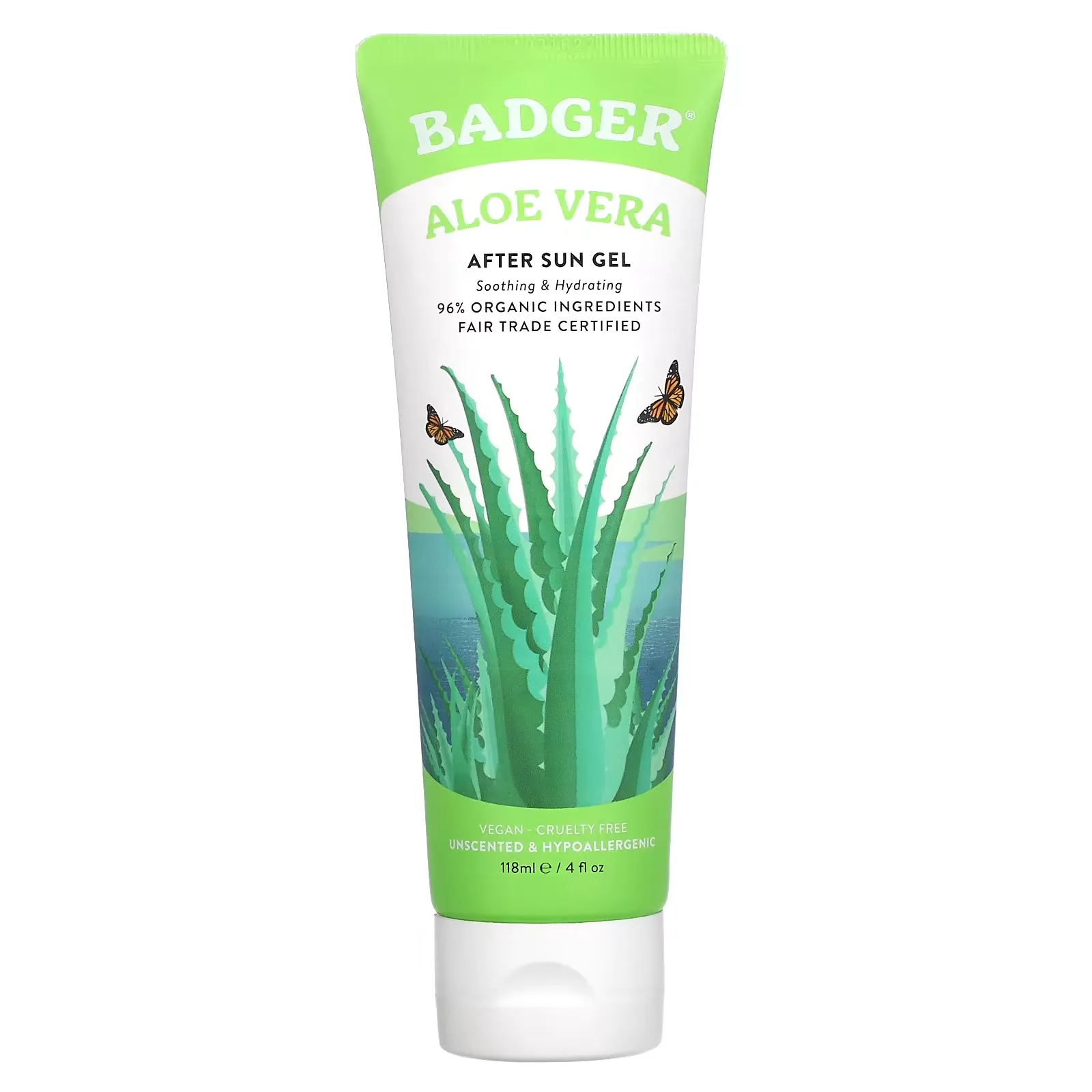 Aloe Vera, After Sun Gel, Unscented, 4 fl oz (118 ml)