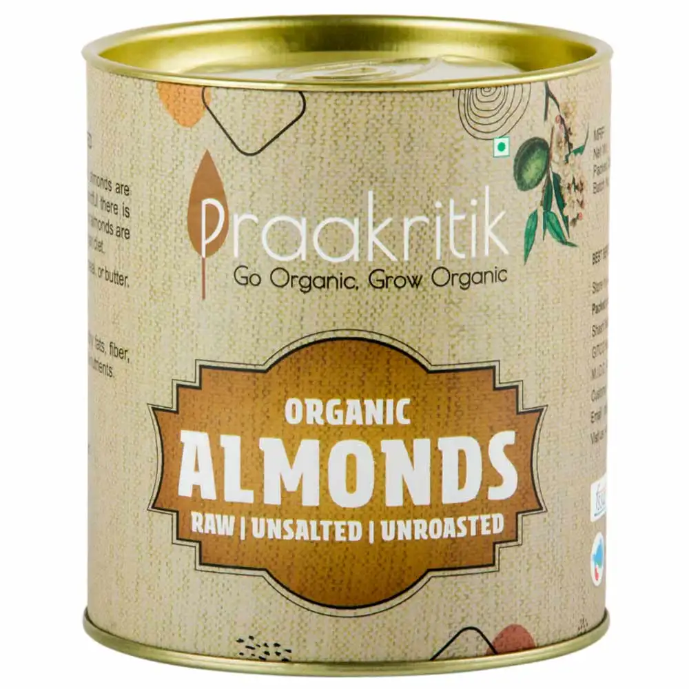 Praakritik Organic Almonds,  200 g  Natural