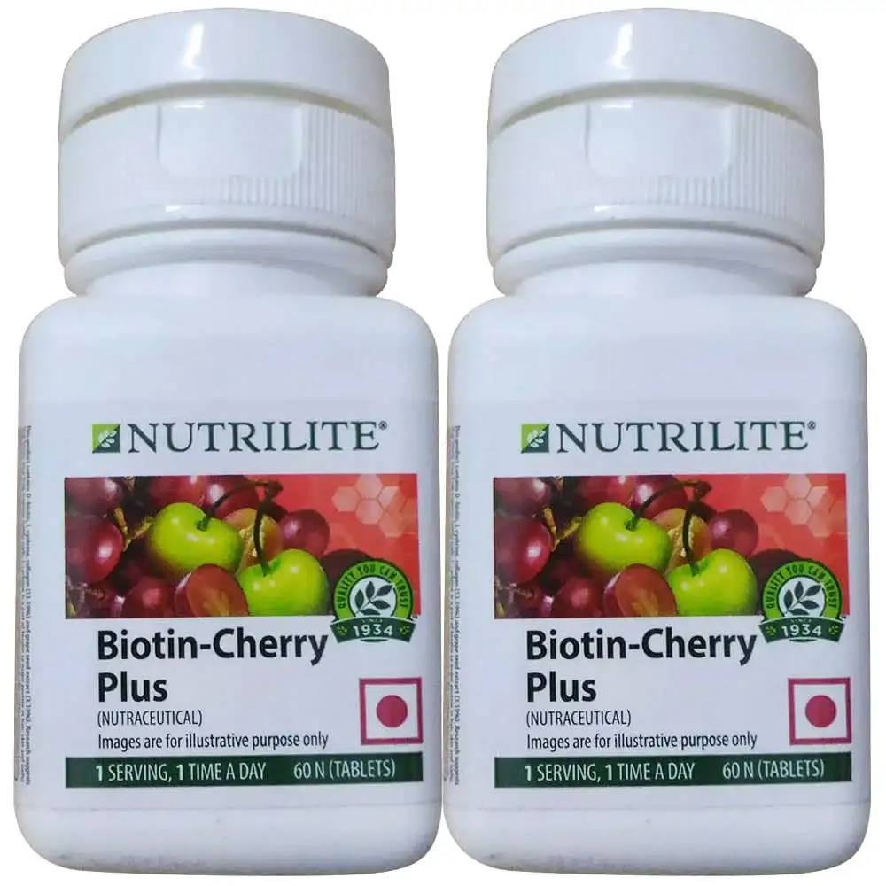 Amway Nutrilite Biotin Cherry Plus - Pack of 2,  60 tablet(s)  Unflavoured