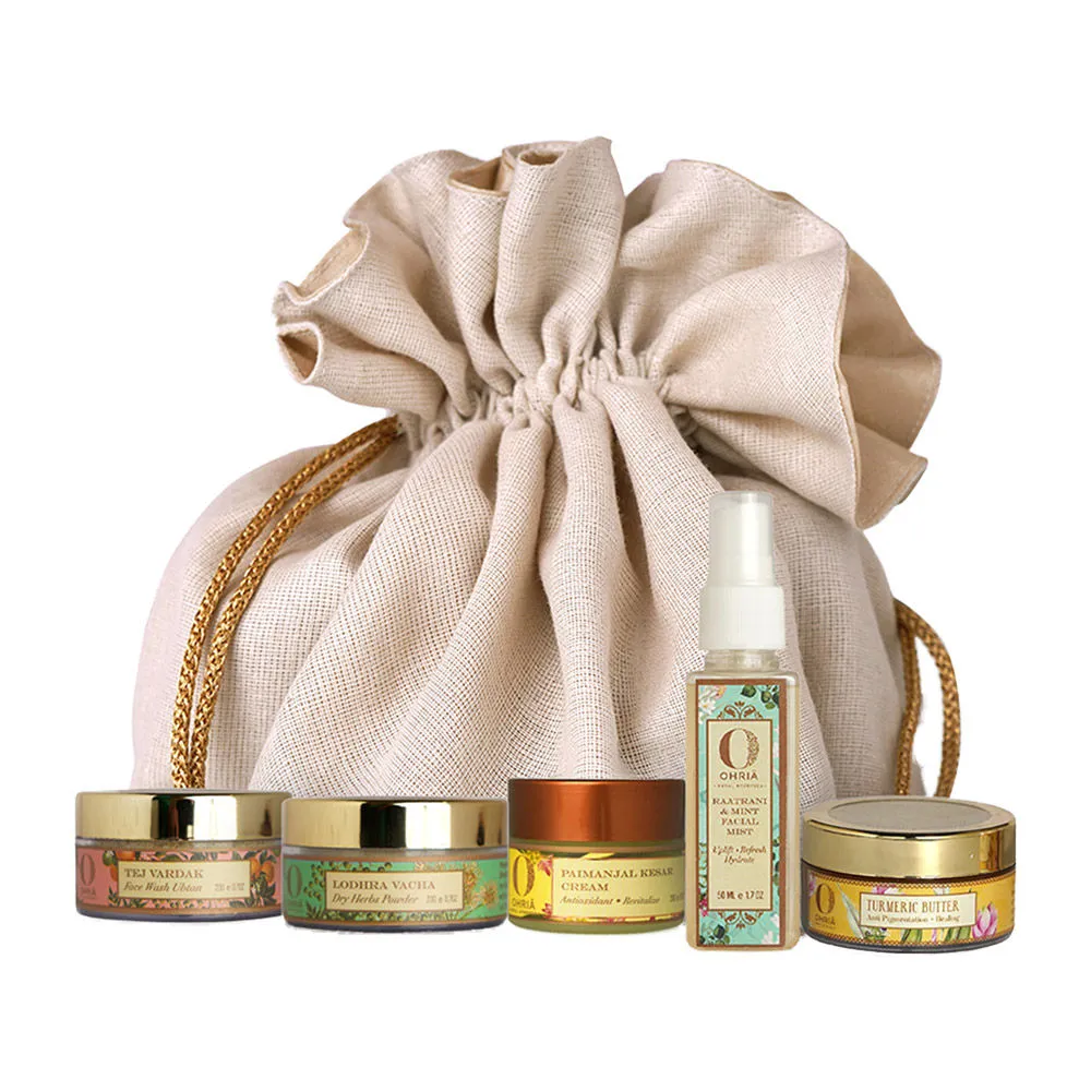 Ohria Ayurveda Skin Radiance & Glow Ritual - Face Wash + Powder + Cream + Facial Mist + Butter