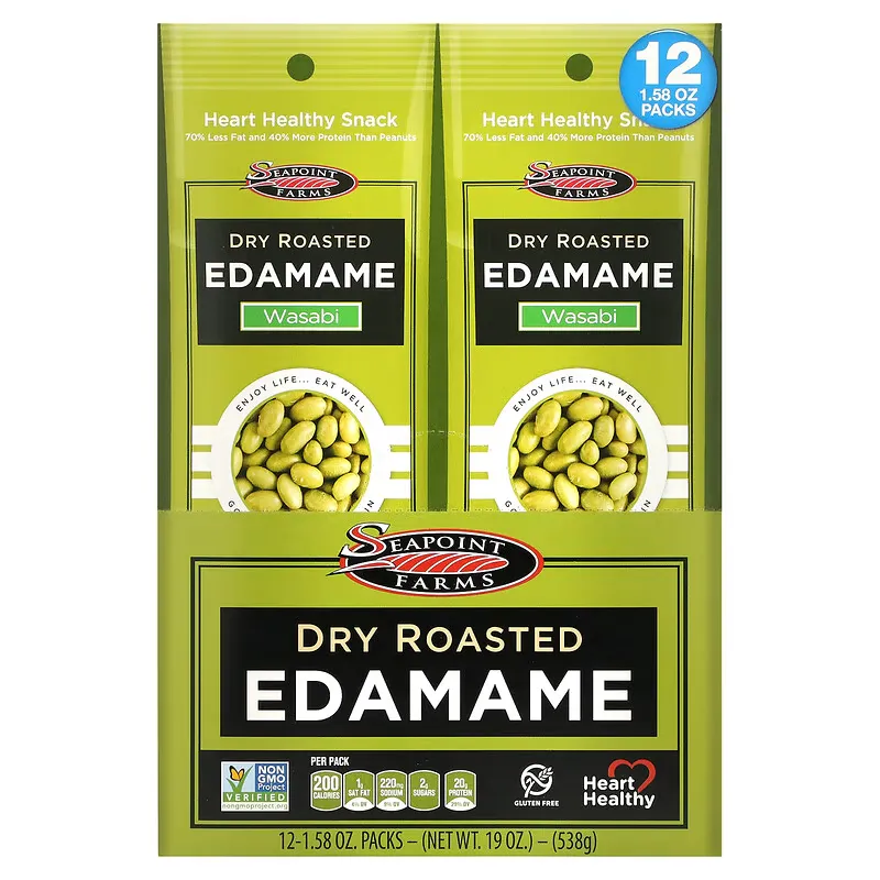 Dry Roasted Edamame, Wasabi, 12 Packs, 1.58 oz (45 g) Each