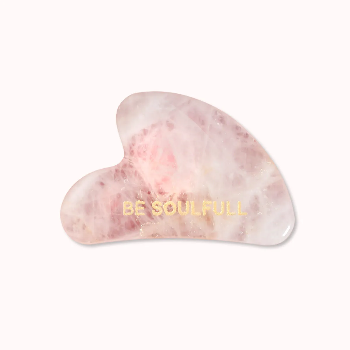 BE SOULFULL Gua Sha Natural Rose Quartz Face Massaging Stone