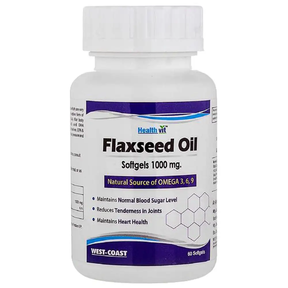 Healthvit Flaxseed Oil (1000 mg),  60 softgels