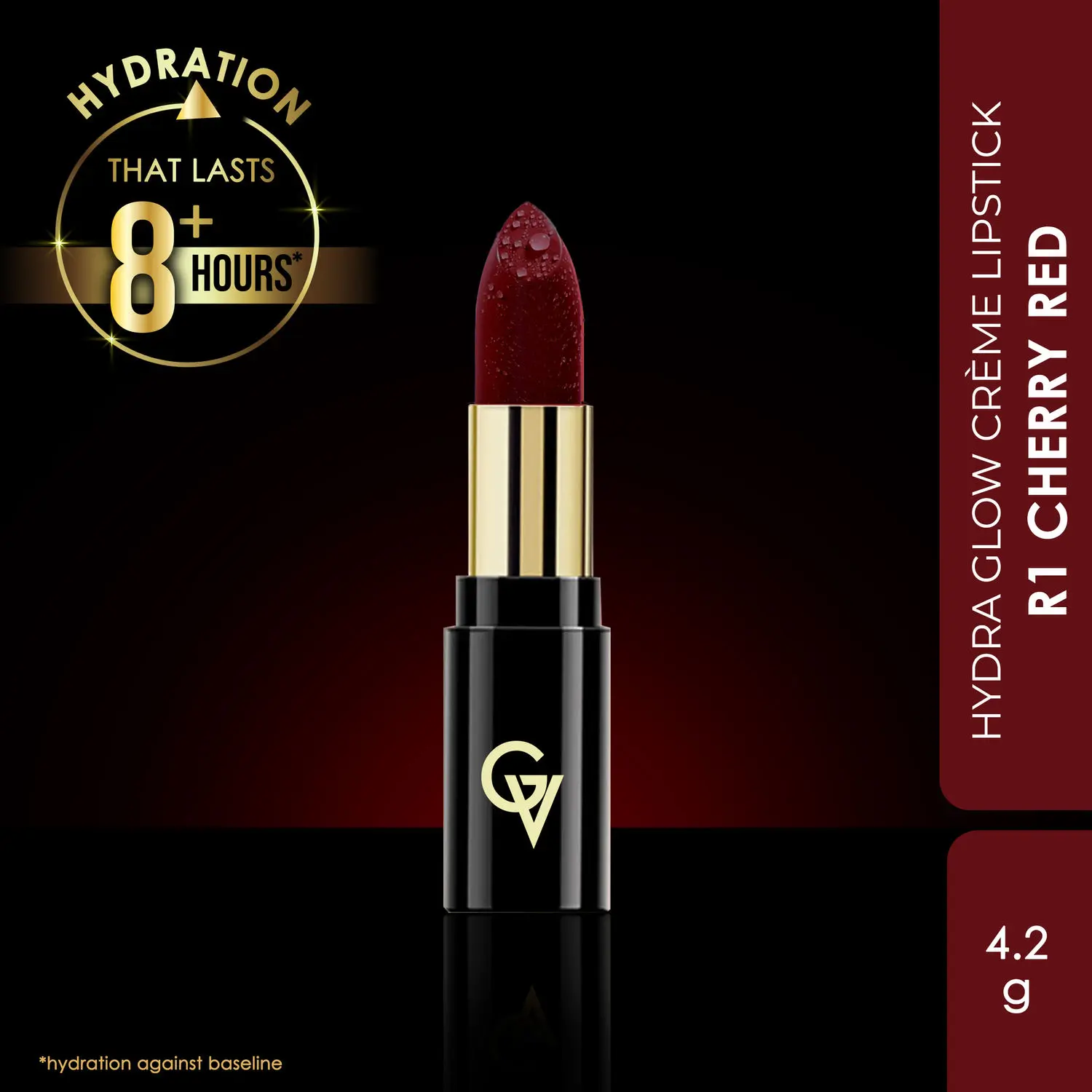 Good Vibes HydraGlow Creme Lipstick | Avocado Oil & Vitamin E | Cherry Red (R1) - 4.2g