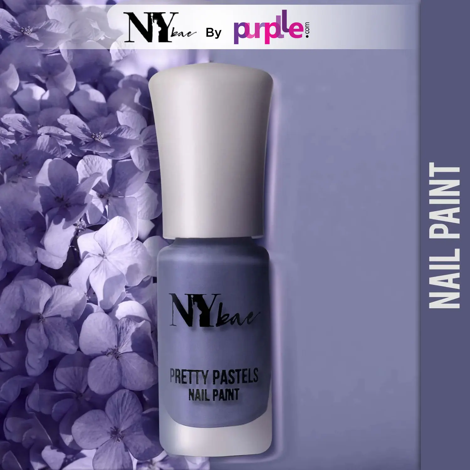 NY Bae Pretty Pastels Nail Paint - Blue Hyacinth 03 (3 ml) | Blue | Glossy Finish | Intense Pigmentation | Chip Resistant | Full Coverage | Travel Friendly | Vegan | Cruelty Free