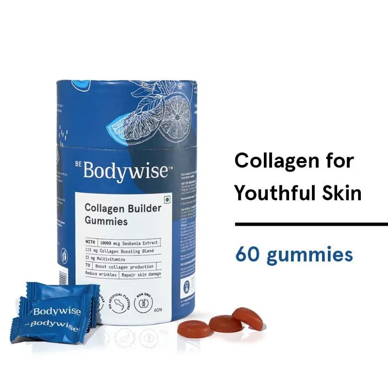 Be Bodywise Collagen Skin Gummies | 60 Days Pack | Vitamins for Skin | Nourishes & Cleanses Skin