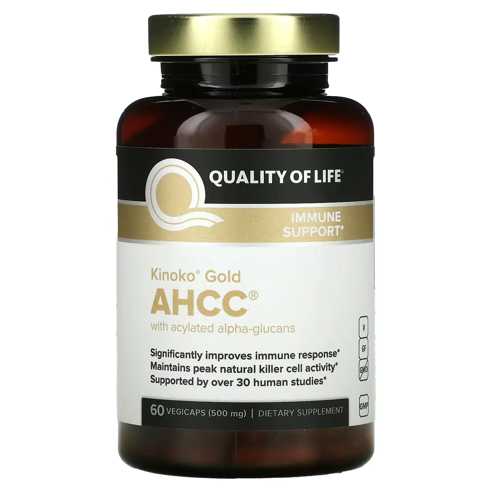 Kinoko Gold AHCC with Acylated Alpha-Glucans, 60 Vegicaps