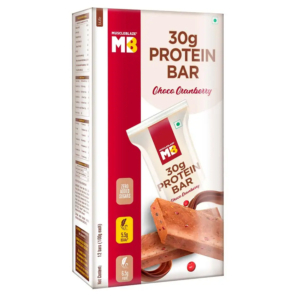 MuscleBlaze Hi-Protein Bar (30g Protein),  12 bar(s)  Choco Cranberry