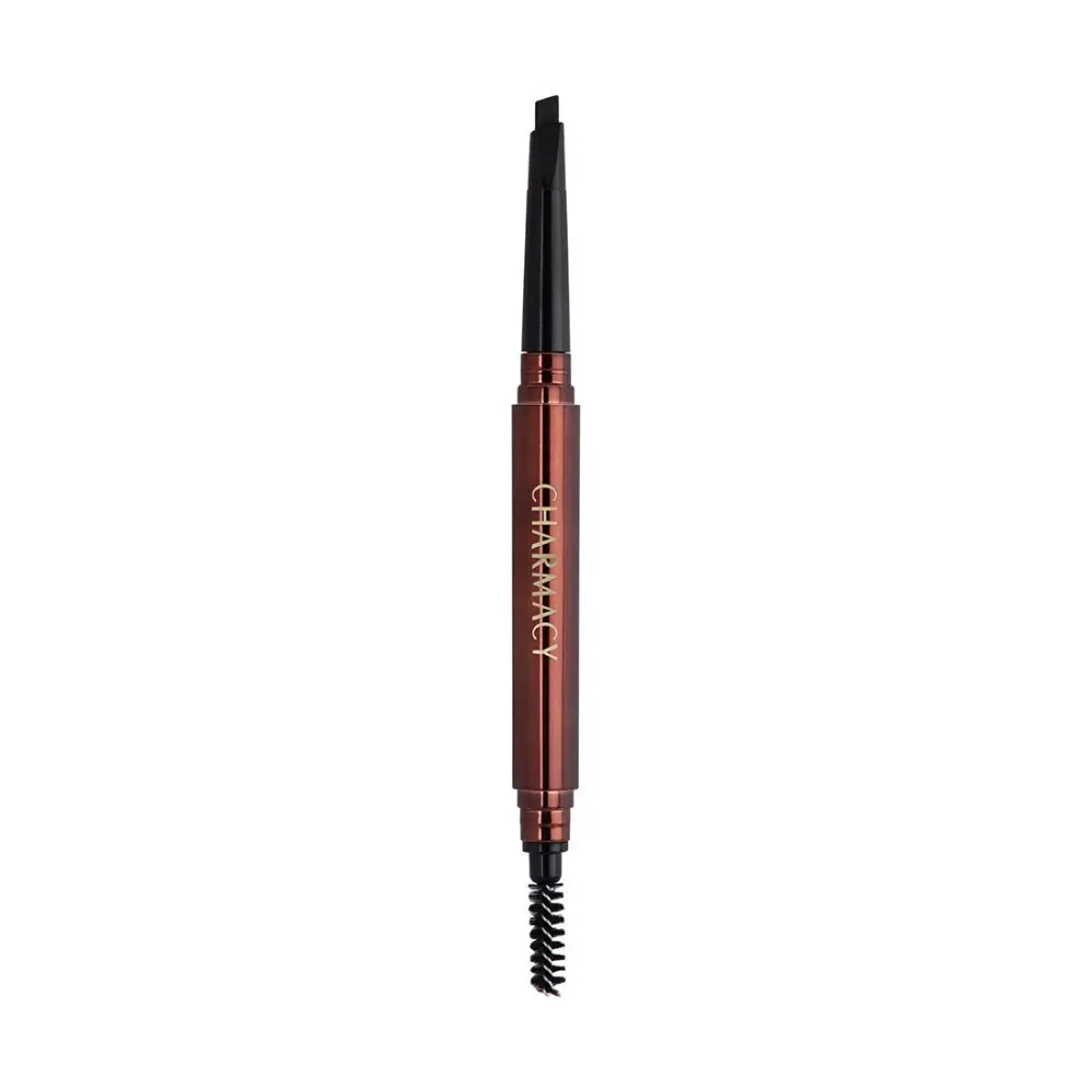 Charmacy Milano Intense Eyebrow Filler (Black) - 0.3g, Natural Brows, Built in Spoolie Brush, Dual Function, Sweat Resistant, Triangular Pencil Tip, Eyebrow Expert, Vegan, Cruelty Free, Non-Toxic