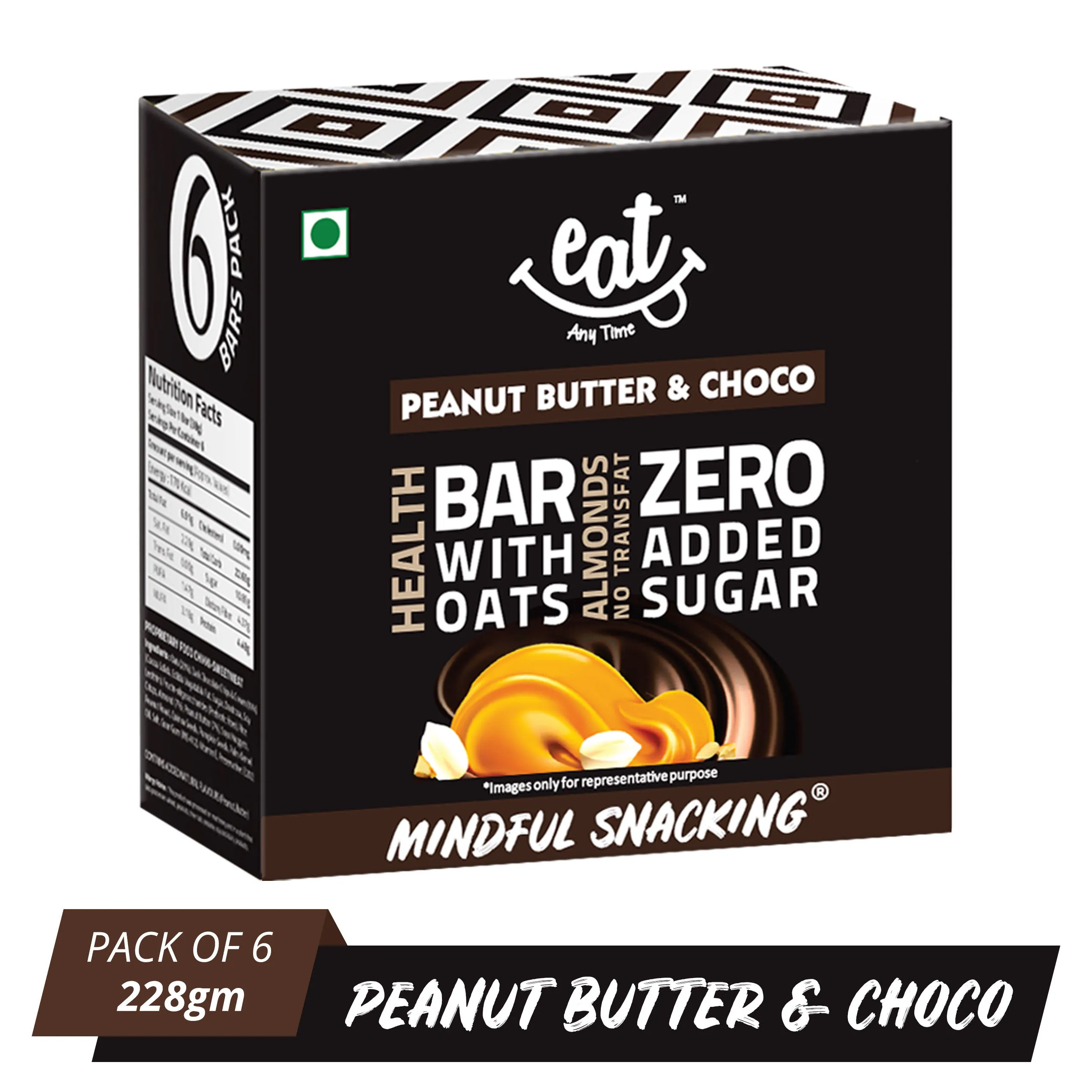 Eat Anytime Energy Bars - Peanut Butter With Choco (Pack Of 6)