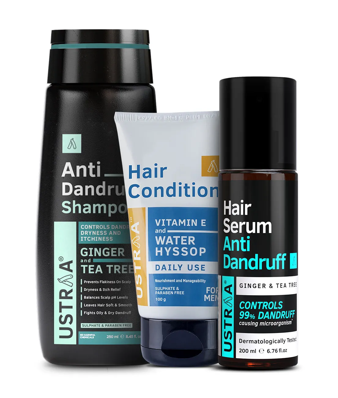 Ustraa Anti-dandruff Hair Serum, Anti-dandruff Shampoo & Hair Conditioner