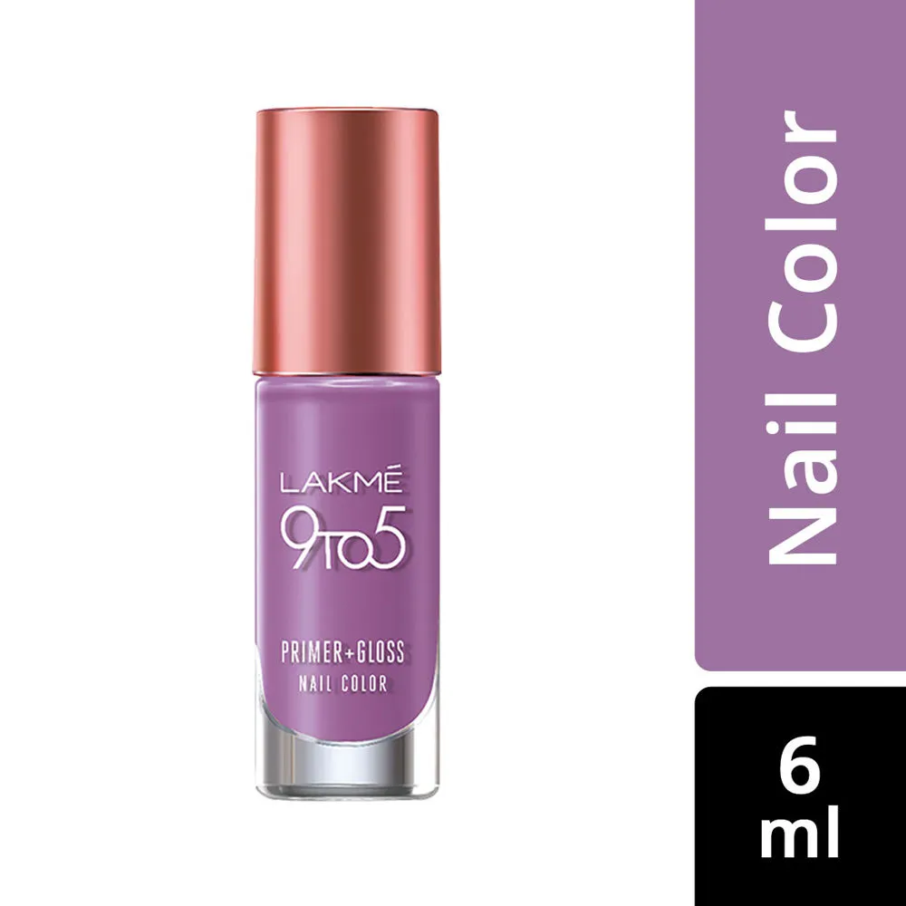 Lakme 9 to 5 Primer + Gloss Nail Color - Lilac Link