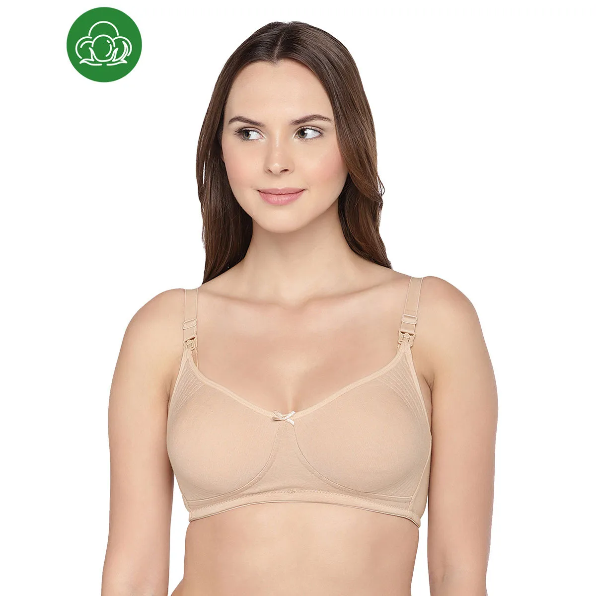 Inner Sense Organic Cotton Antimicrobial Nursing Bra - Nude (42C)