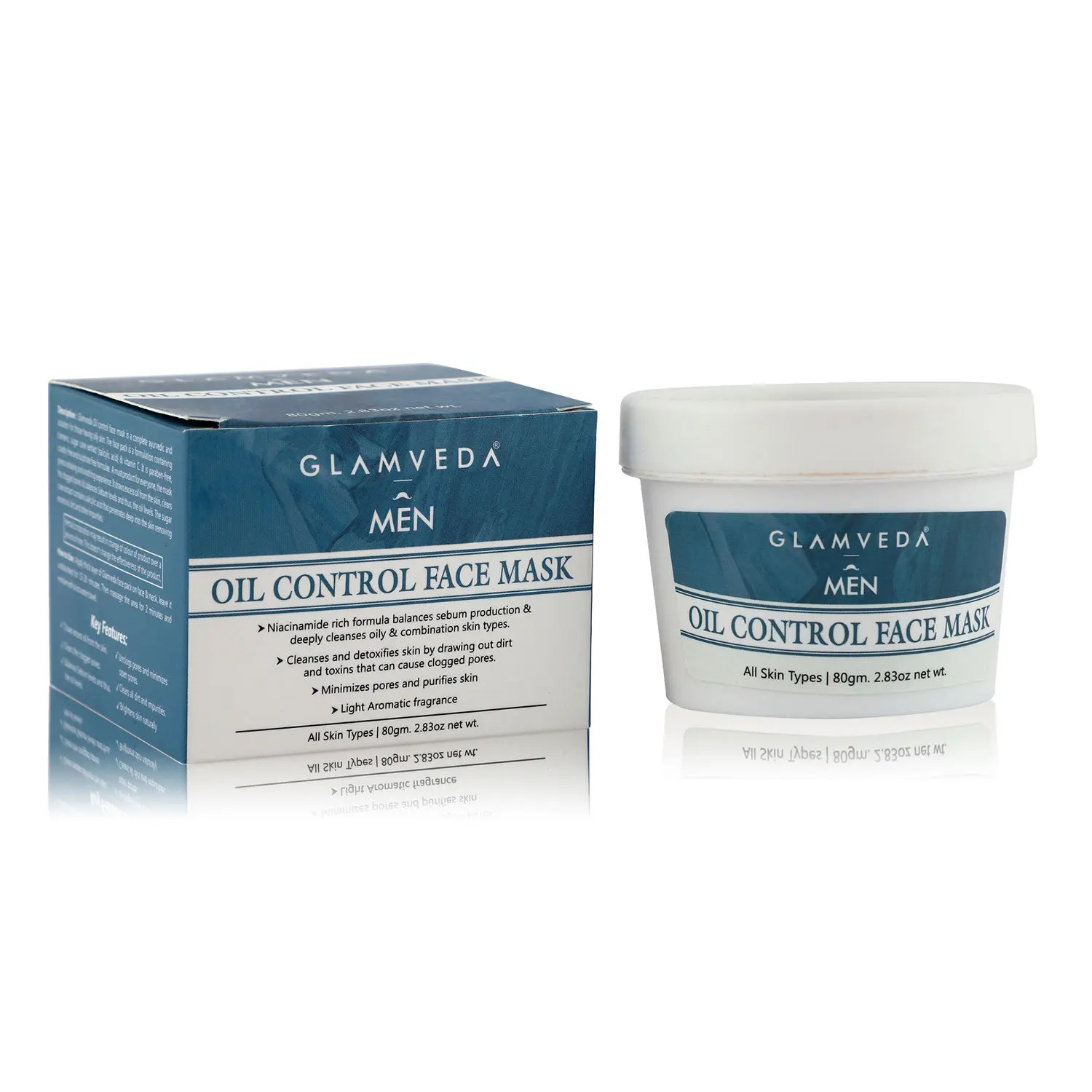 Glamveda Men Oil Control Face Mask With AHA, BHA & Niacinamide (80 g)