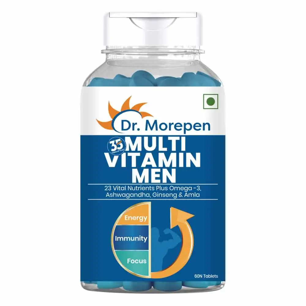 Dr. Morepen Multi-Vitamin Men with Omega-3 & Herbs,  60 tablet(s)  Unflavoured