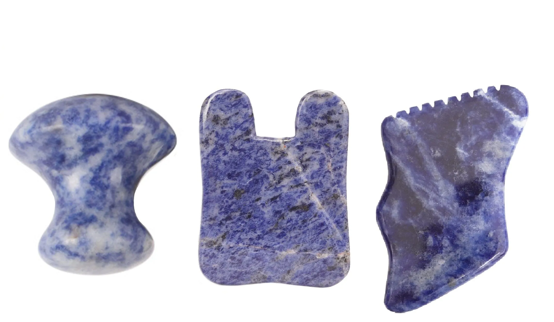 Getmecraft Sodalite Mushroom, Rabbit Ear And Teeth Edge Gua Sha Massage Tool Set