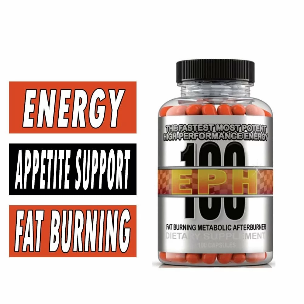 EPH 100 Fat Burner w/100 mg of Ephedra - Brand New Energy - 100 Caps