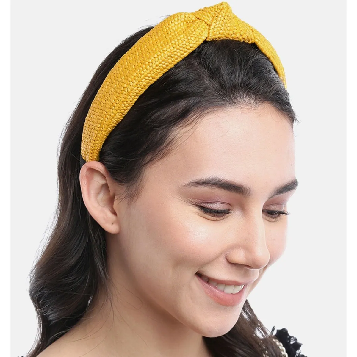 Blueberry Yellow Jute Knot Hairband